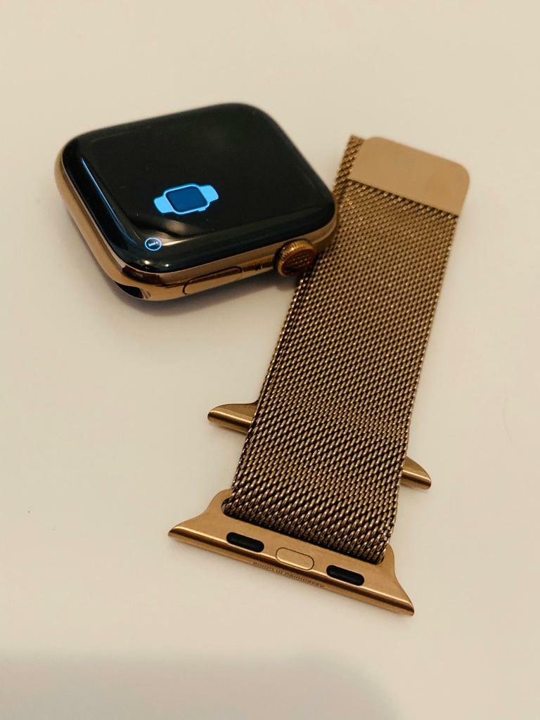apple watch 4 gold stainless steel case with gold milanese loop